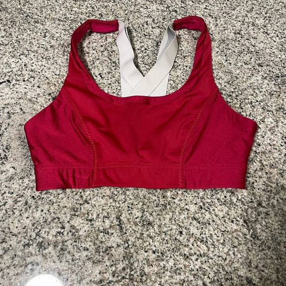 Fabletics Paige Low Impact Red/Silver Sports Bra - Picture 9 of 12